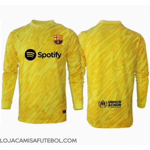 Camisa de Futebol Barcelona Goleiro Equipamento Principal 2024-25 Manga Comprida